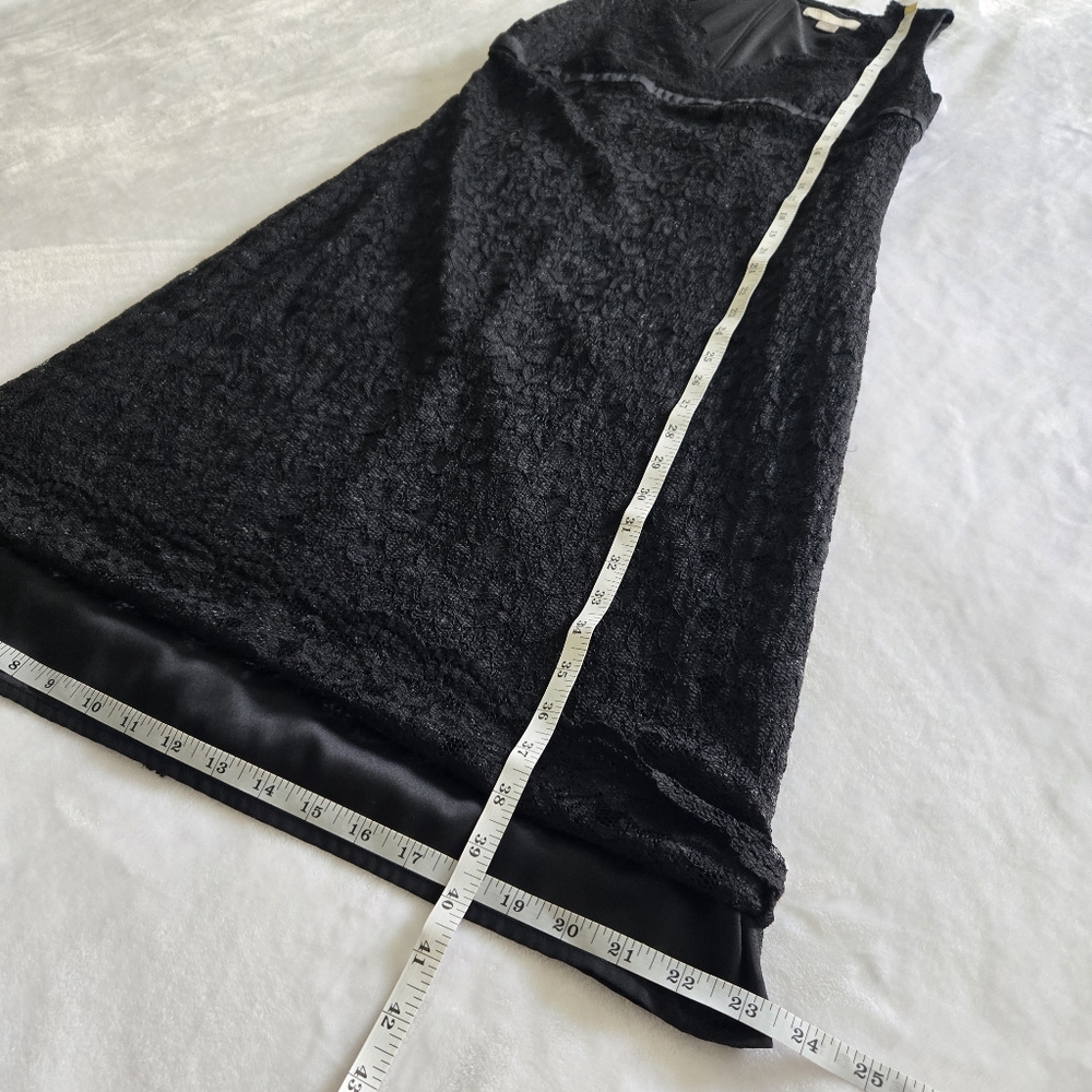 Janeville Women's Black Laced V Neck Dress 8 - Picture 11 of 14